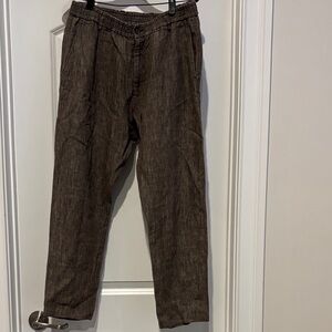 Emporio Armani Brown 100% Linen  Trousers